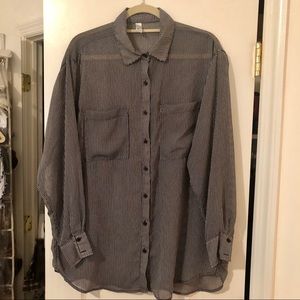 AA OVERSIZED CHIFFON BUTTON DOWN ONE SIZE FITS ALL
